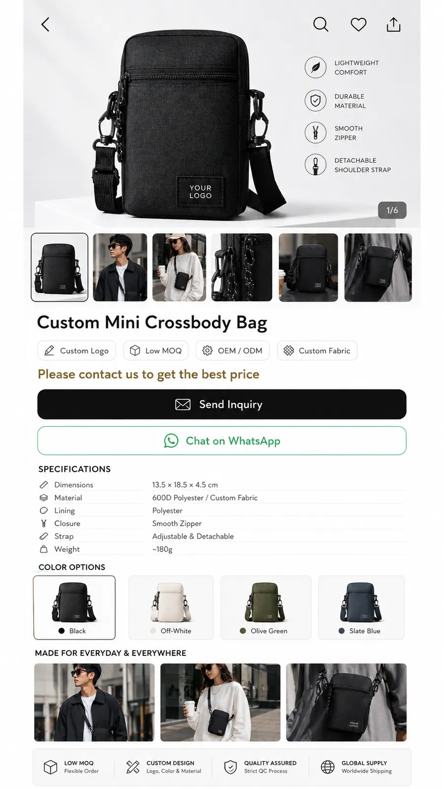 Custom Mini Crossbody Bag / Mini Sling Crossbody 4