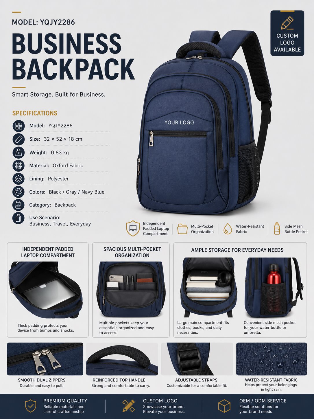 Business Laptop Backpack / Custom Travel Backpack 3