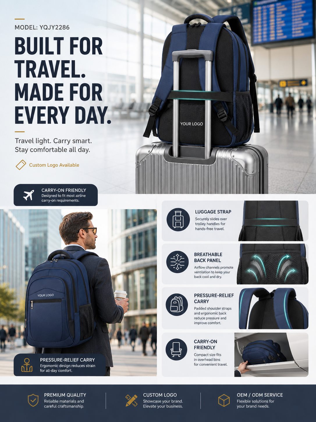 Business Laptop Backpack / Custom Travel Backpack 5