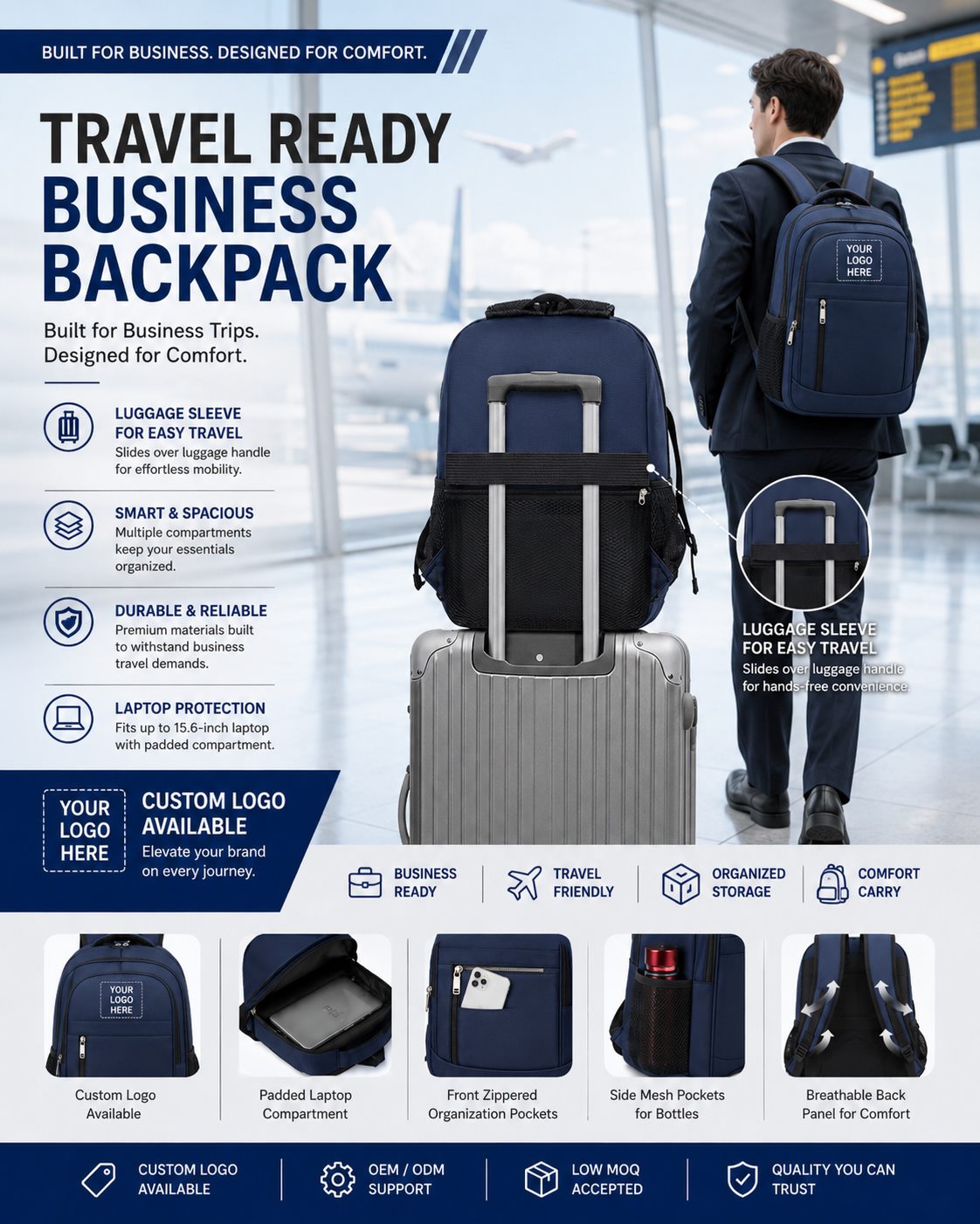 Compact Business Backpack / Custom Laptop Backpack 3