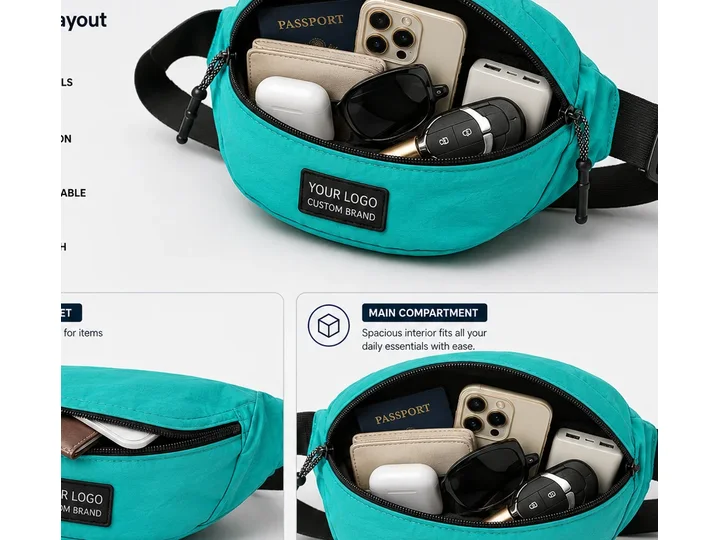 Custom Waist Bag - Lightweight Nylon OEM/ODM Waist Pack (Model YTLJY6824)